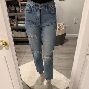 Eunina High Rise Light Blue Distressed Jeans